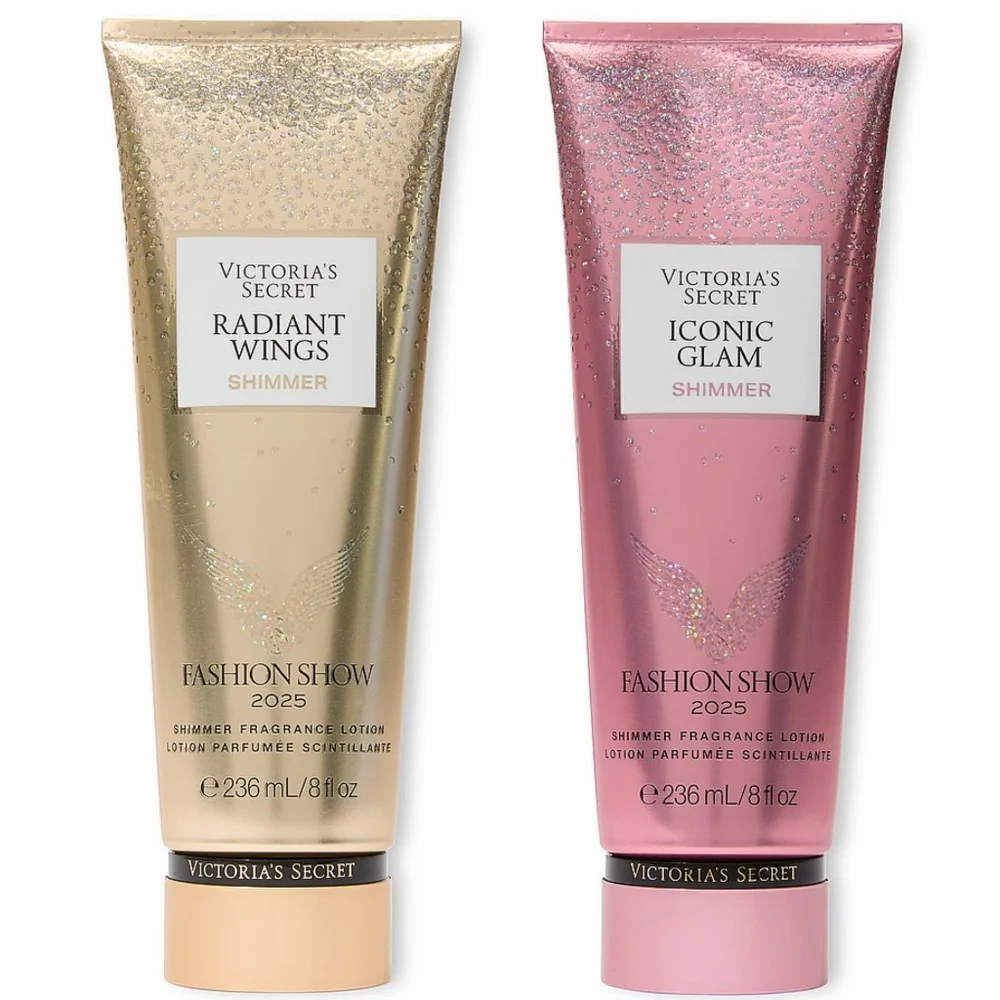 Victoria's Secret Shimmer Glitter Lotion Set Radiant Wings and Iconic Glam NEW